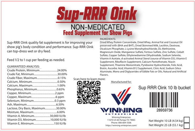 Sup-RRR Oink 10 lb bucket